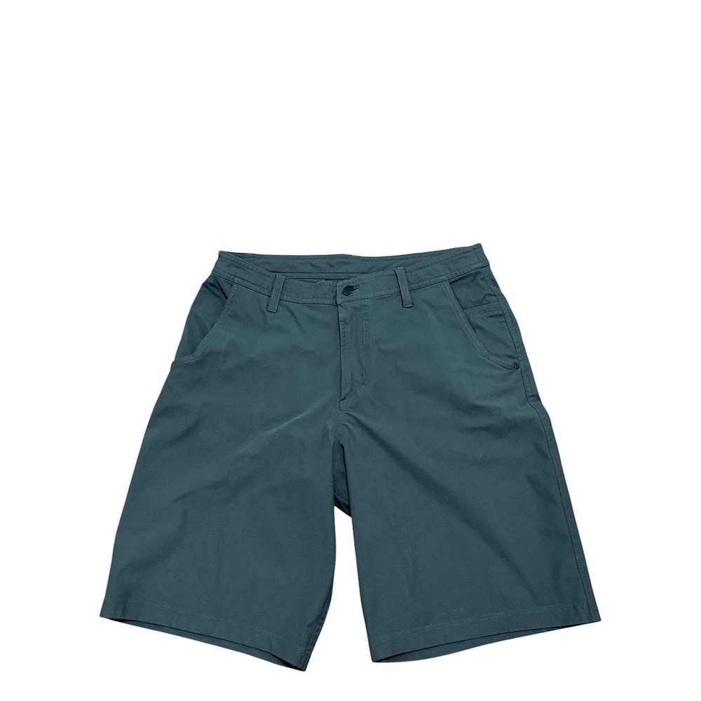 Lululemon Commission Shorts Mens 34 Green Slate Grey Chino Golf Athletic Casual